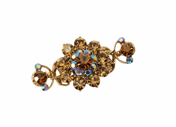 Hårklype Flower Topas brun